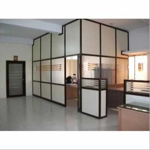 Brown Aluminium Covered Office Partition