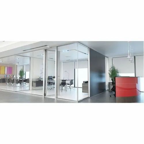 Aluminium Hinged Door Office Partition