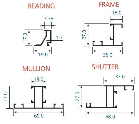 Aluminum Casement Window Section Series