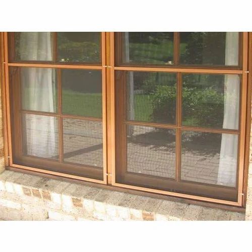 Brown Aluminum Mesh Window