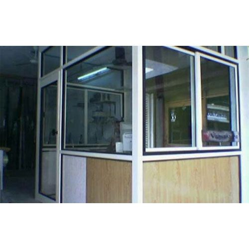 Aluminium Glass Office Partition, Shape: Rectangular