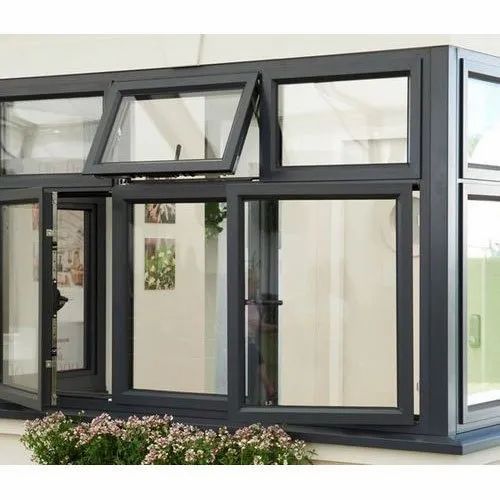 Grey (frame Color) Designer Aluminium Window
