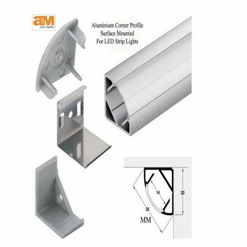 LED Aluminium Corner Profile, Length: 1-2 m