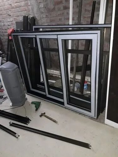 Silver Polished Aluminum Windows Frame