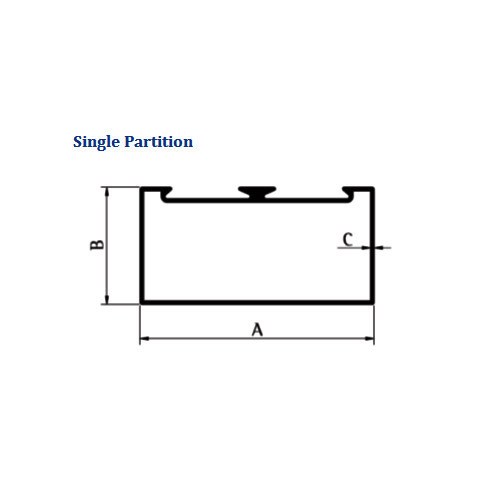 Aluminium Single Partition Extrusions