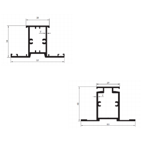 Aluminum Window Mullion Section