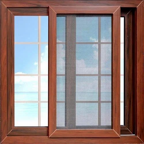 Brown Finished Aluminum Section Window