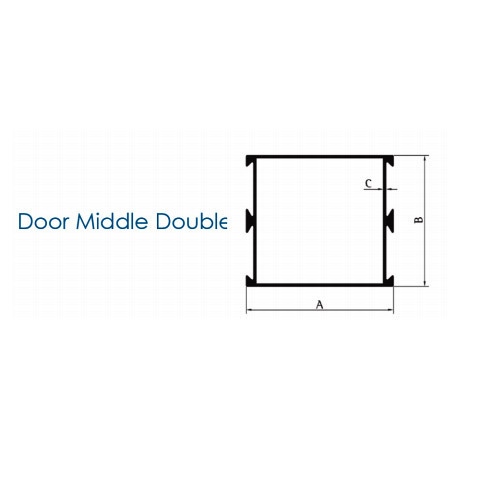 Alumunium Door Middle Double Partition Profile