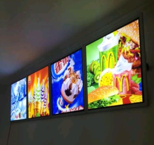 Square And Rectangle Aluminum LED Thin Light Box, For Advertising Displays