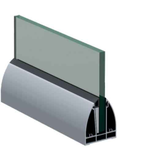 SRS 07 CP Aluminum Modular Glass Railing Channel