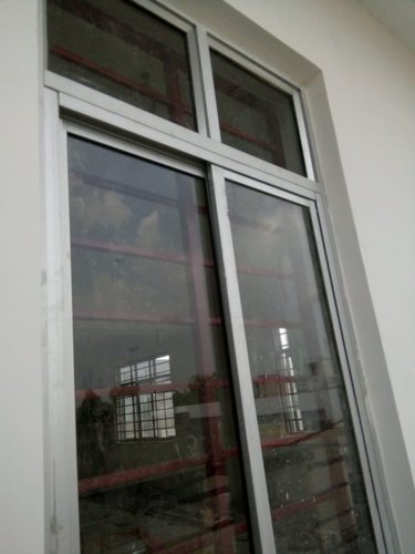 Silver Rectangular Polished Aluminum Window Frame