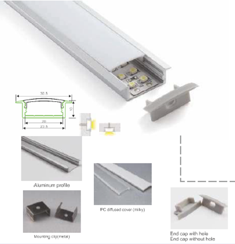 Jvbone Slim LED Aluminum Profile, Size: 25*10mm