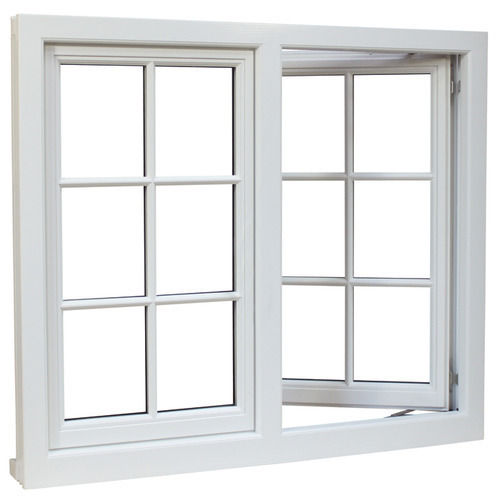 Off White Aluminium Indian Extrusions Window, Size: 4*4