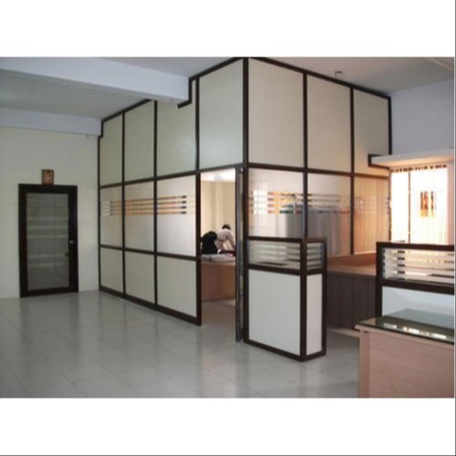 Brown Aluminium Covered Office Partition