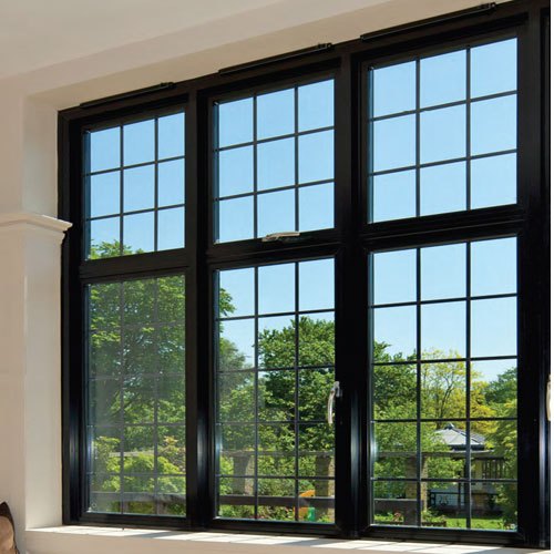 Black Powder Coated Aluminium Casement Window
