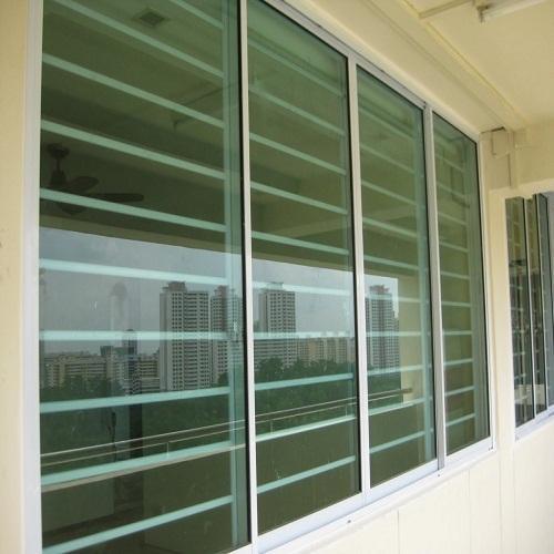Light Green Aluminium Section Window