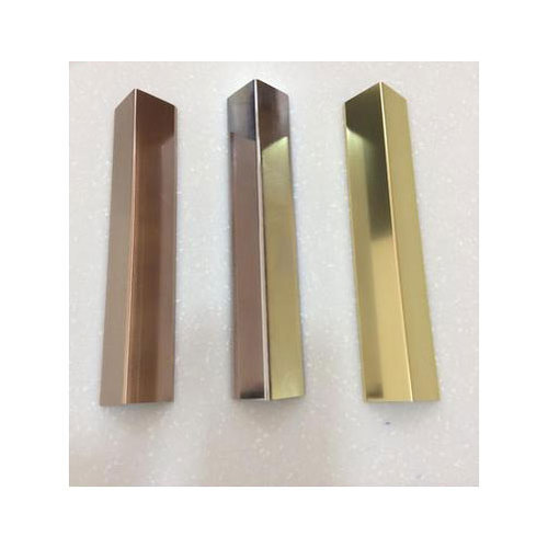Indian Extrusions Gold and Silver Aluminium Corner Guard Profile, Grade Series: A